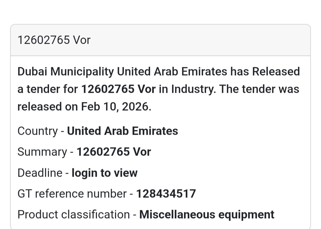 🏗 Industry Tender | 12602765 Vor