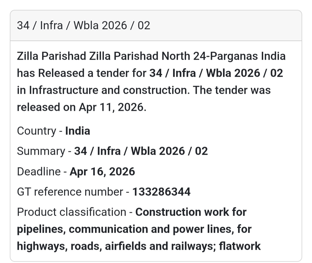 ⚡ INFRA PROJECT – NORTH 24 PARGANAS