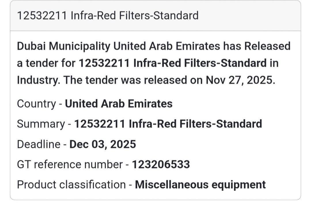 Infra-Red Filters – Dubai Municipality