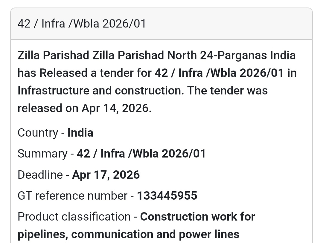 ⚡ Infrastructure Project – North 24 Parganas