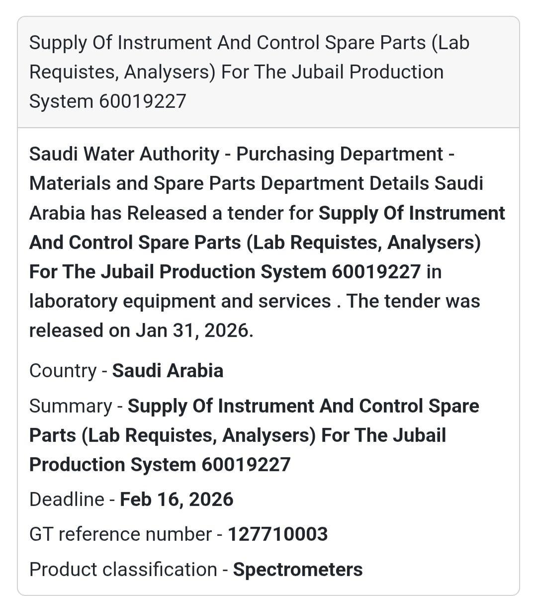 🔬 Instrument & Control Spare Parts (Lab & Analysers) – Jubail