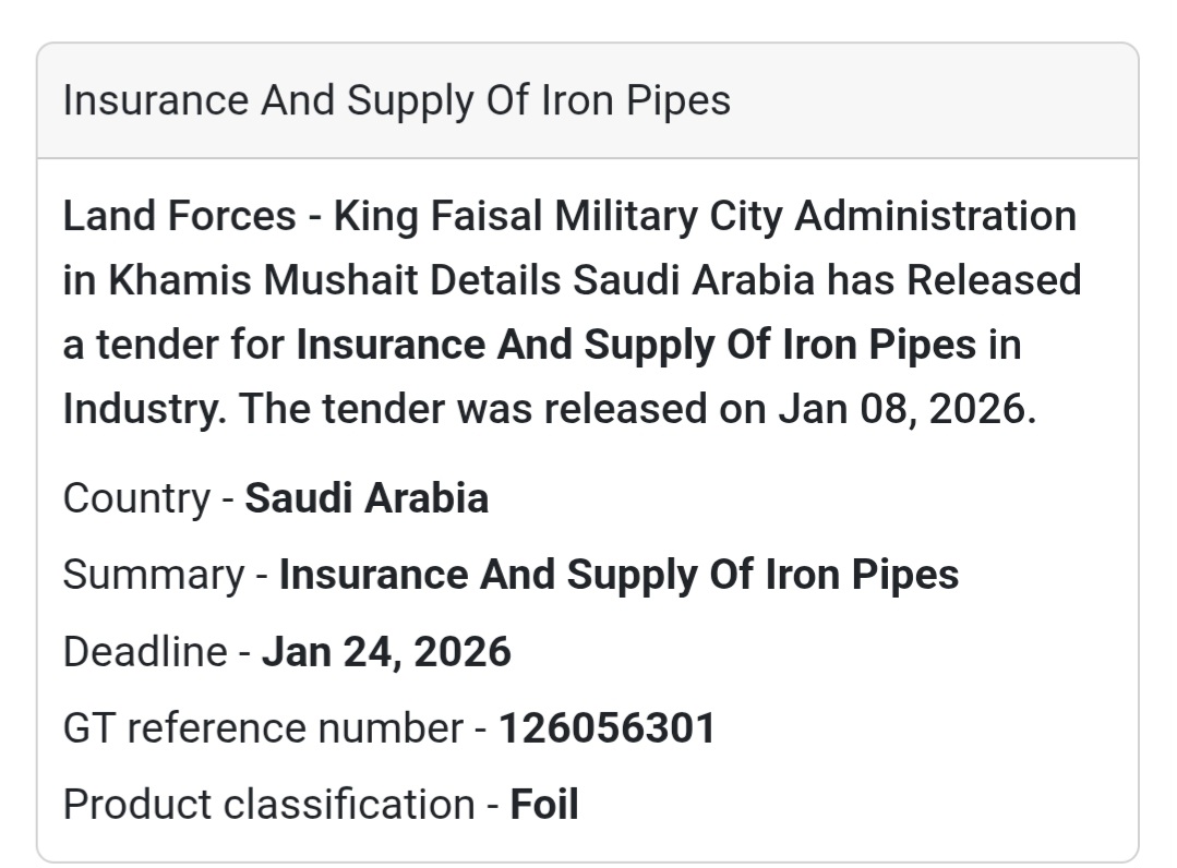 🔩 Insurance & Supply of Iron Pipes