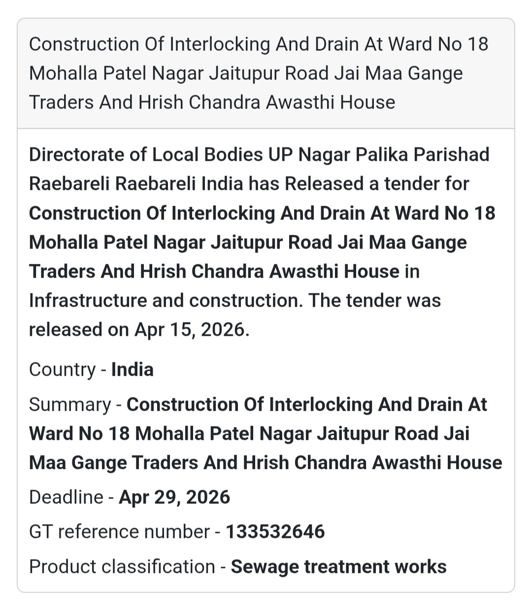 🏗️ Interlocking & Drain Work – Raebareli (Ward 18)