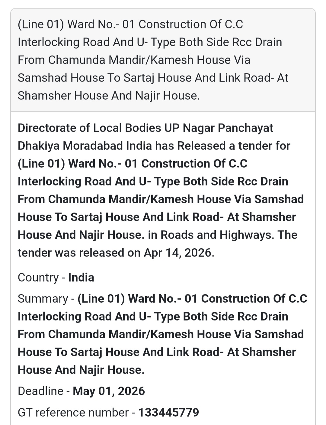 🛣️ Interlocking Road Work – Dhakiya (Line 01, Ward 01)