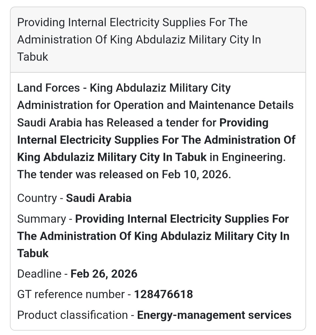 ⚡  Internal Electricity Supply Project