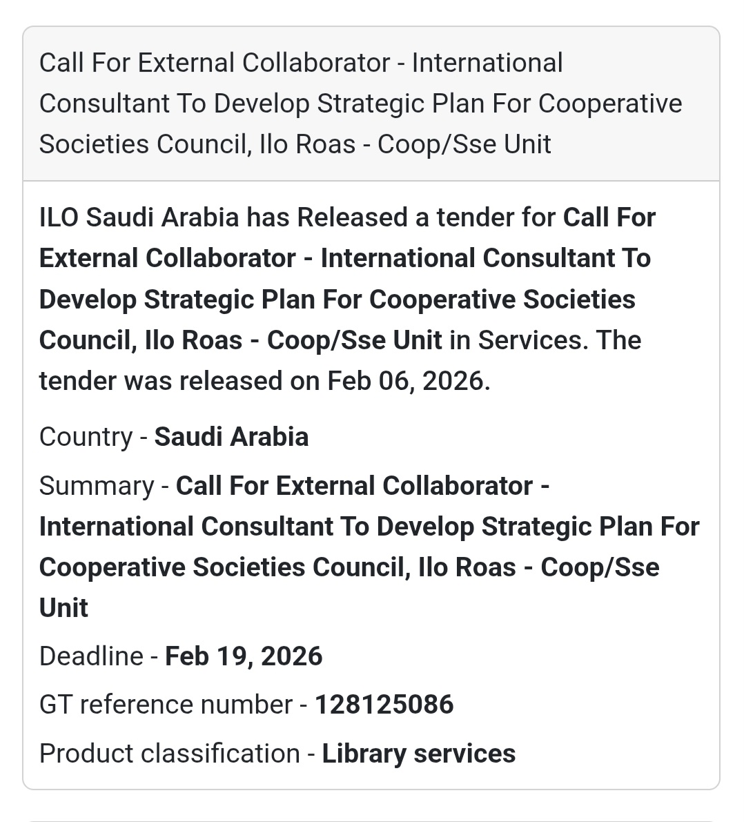 🧠 International Consultancy Opportunity