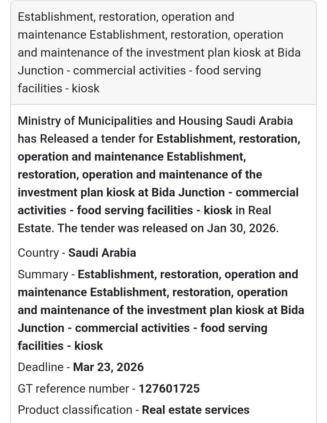 🛍️ Investment Plan Kiosk – Bida Junction
