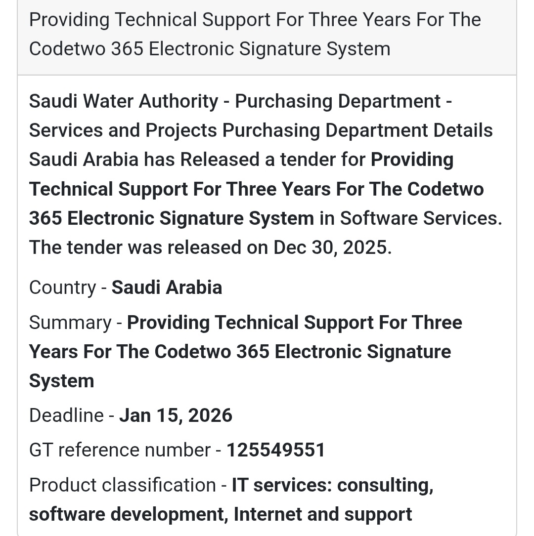💻 IT Services Tender – Saudi Arabia