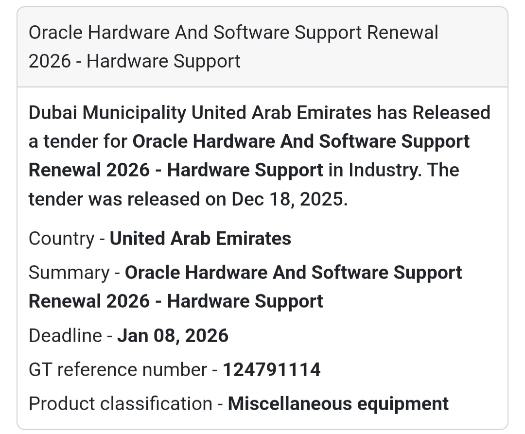 🔔 IT Support Tender | United Arab Emirates 🇦🇪