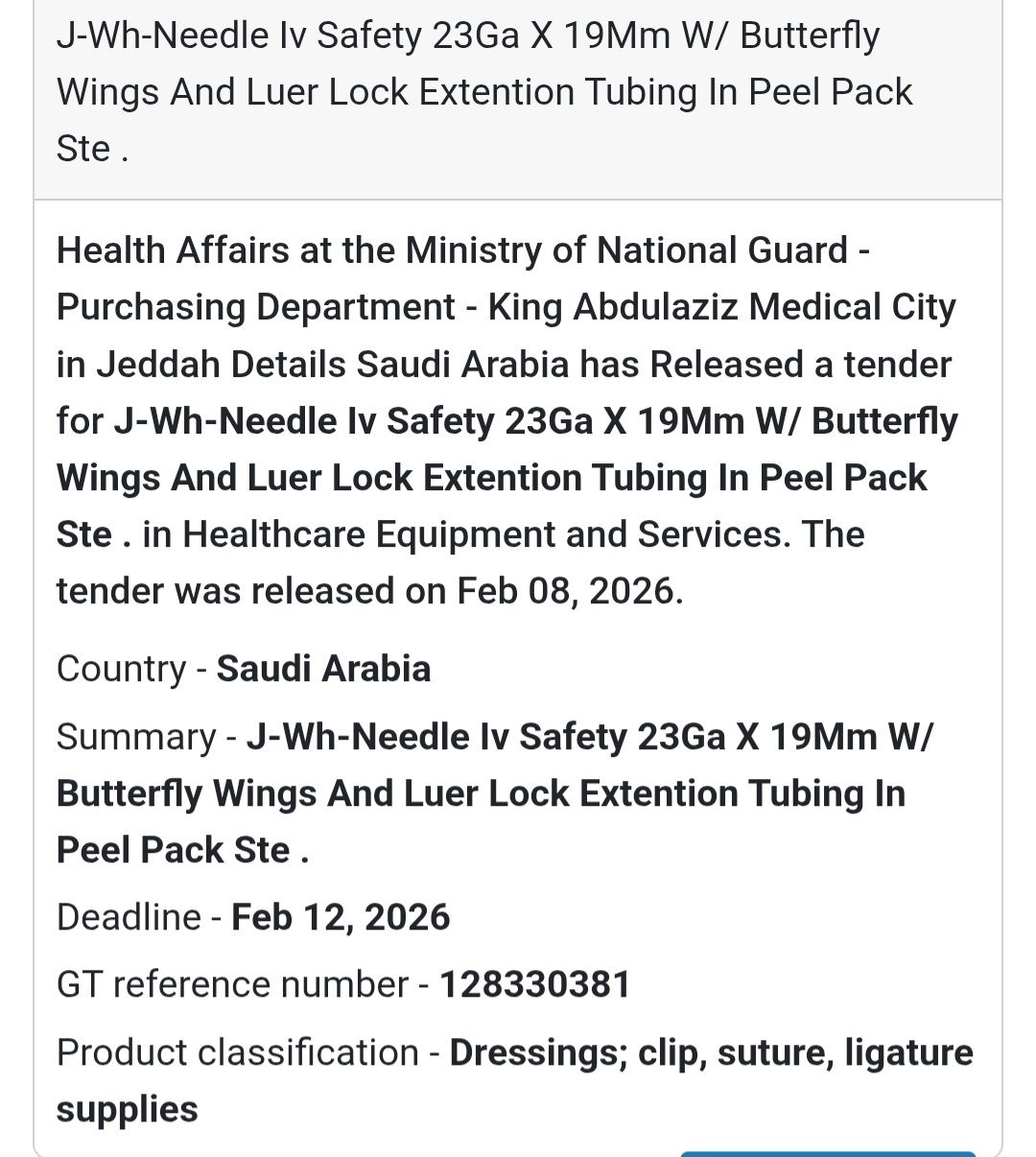 💉 IV Safety Needle with Butterfly Wings