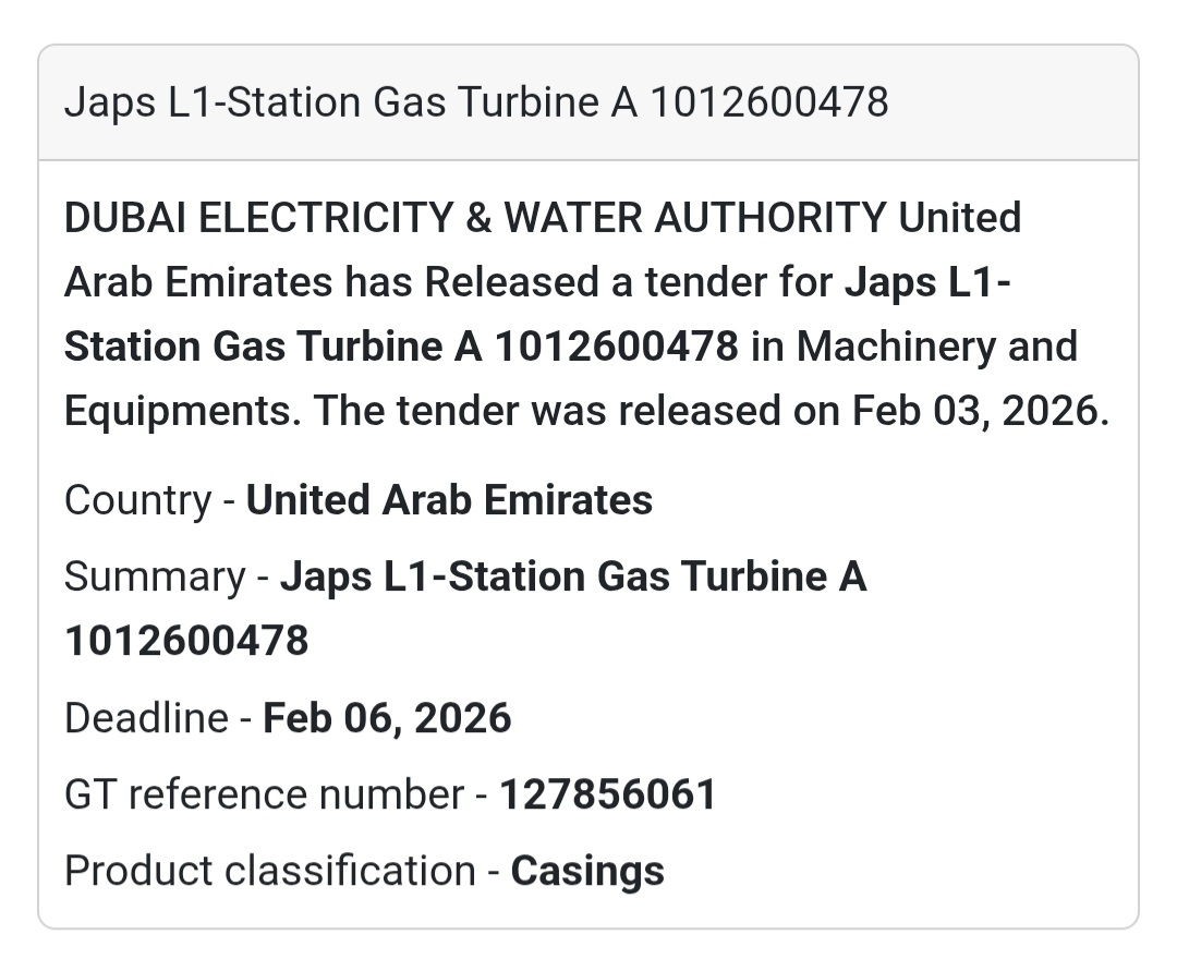 🔧 Japs L1-Station Gas Turbine A Machinery & Equipment | UAE 🇦🇪