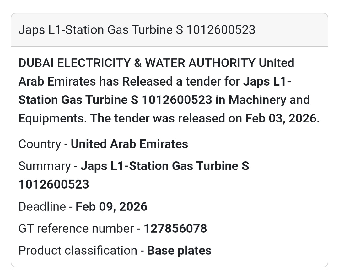 ⚙️ Japs L1-Station – Gas Turbine (S) Machinery & Equipment | UAE 🇦🇪