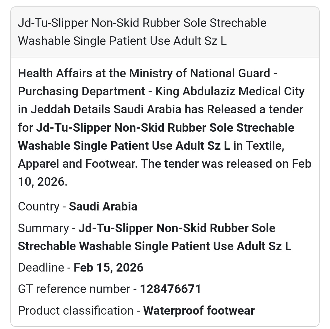 👟 JD-TU Slipper – Non-Skid Rubber Sole (Single Patient Use)