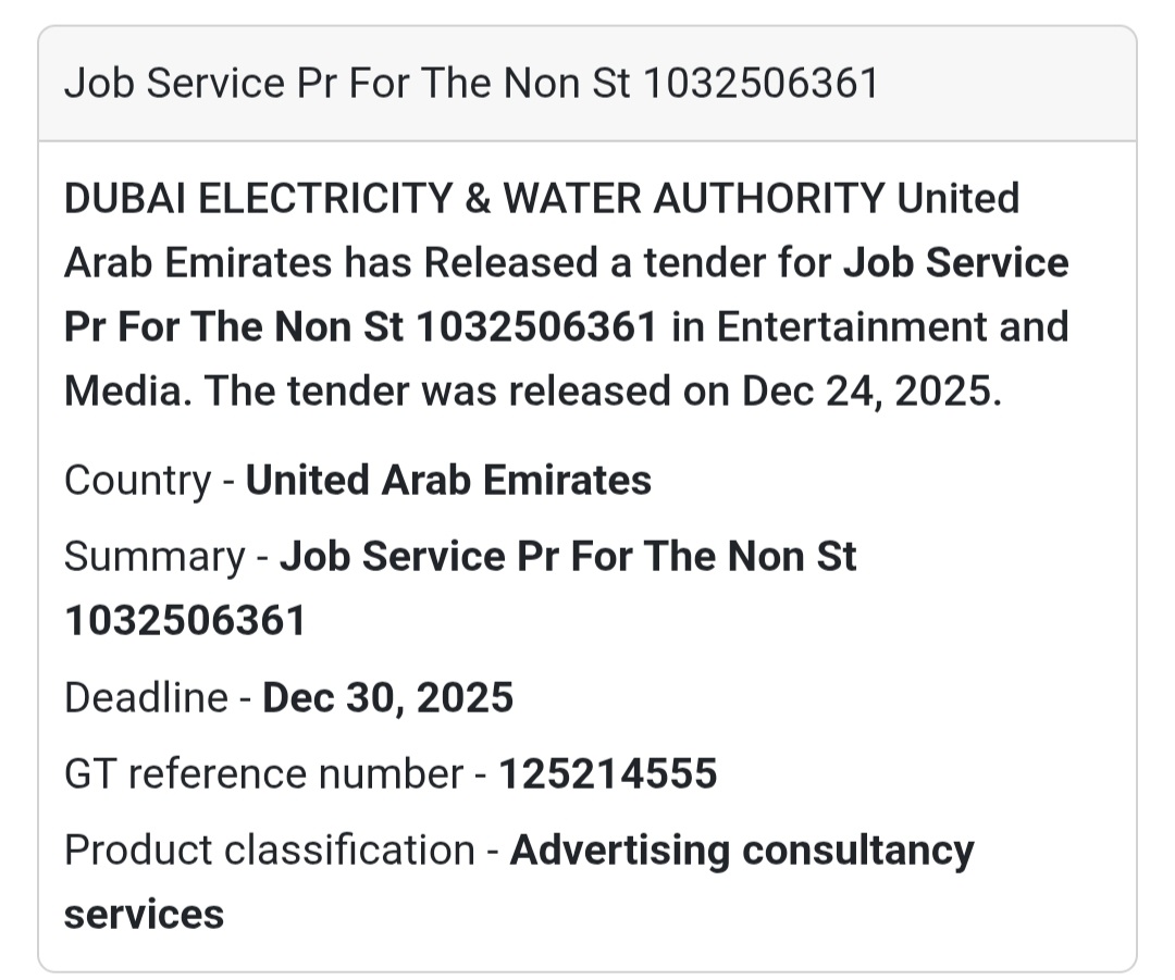 📢 Job Service PR (Non-ST) | UAE 🇦🇪