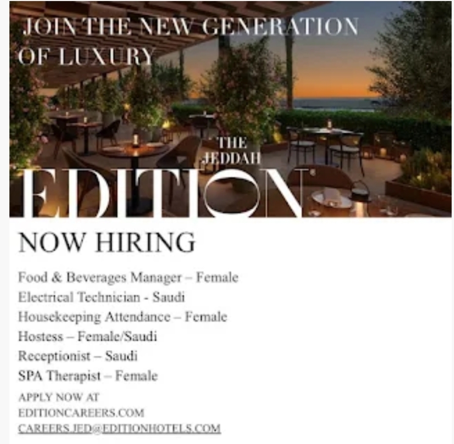 ✨ Jobs at The Jeddah EDITION Hotel – Apply Online! ✨