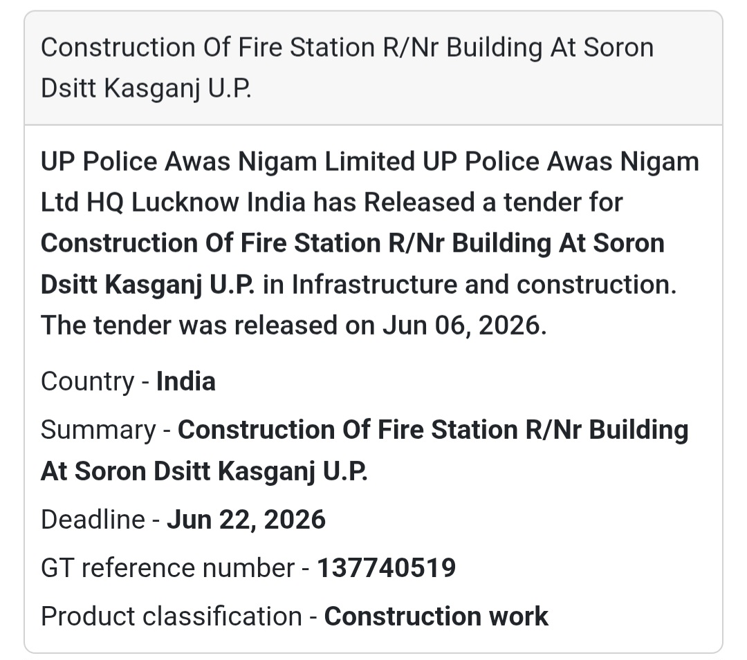 Kasganj, Uttar Pradesh | Fire Station Building Construction