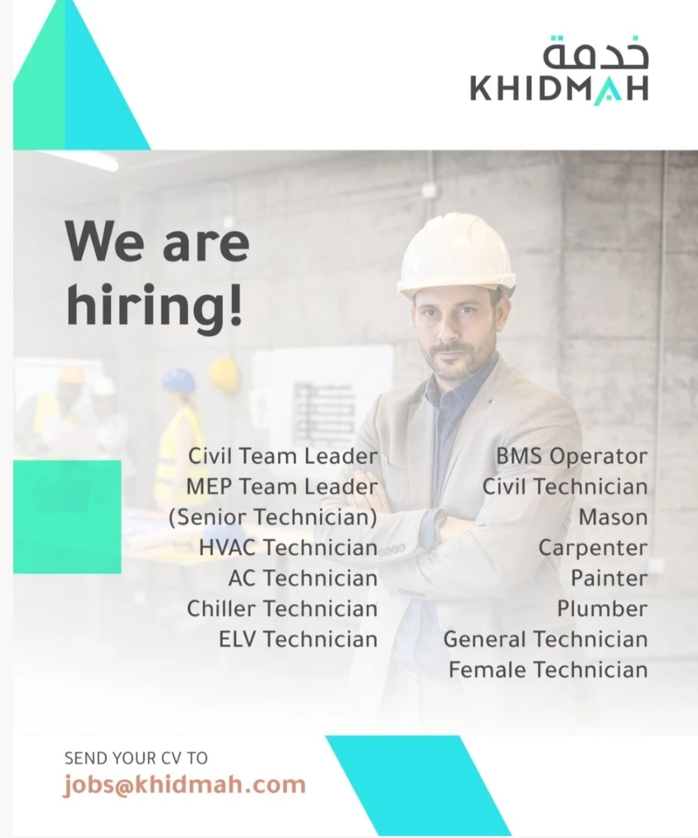 🛠️ KHIDMAH – TECHNICAL STAFF WALK-IN | ABU DHABI