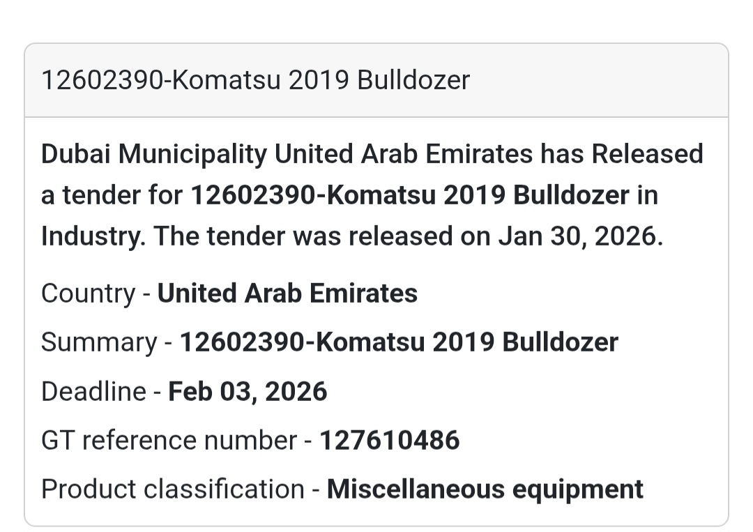 🚜 Komatsu Bulldozer | Asset Procurement