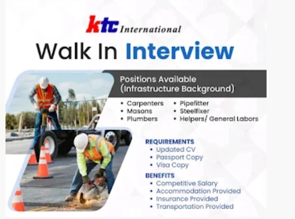 🚧 KTC International Walk-In Interview – Build Your Career in Dubai!