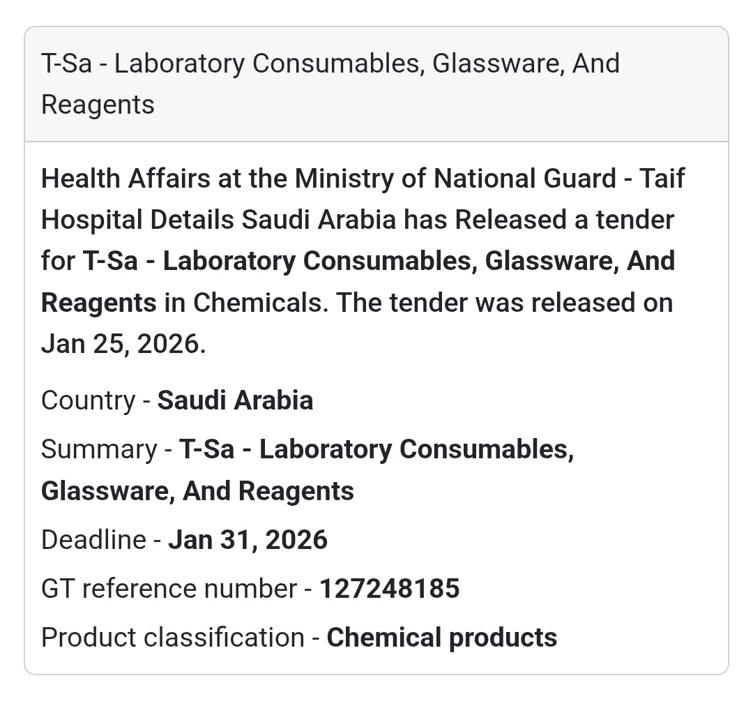 🧪 Laboratory Consumables, Glassware & Reagents – Taif