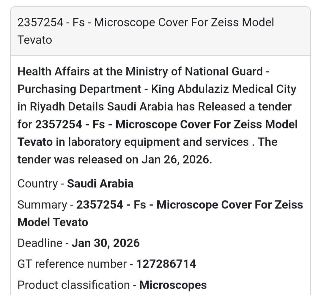 🔬 Laboratory Equipment – Microscope Cover