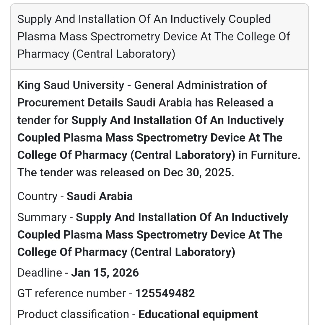🔬 Laboratory Equipment Tender