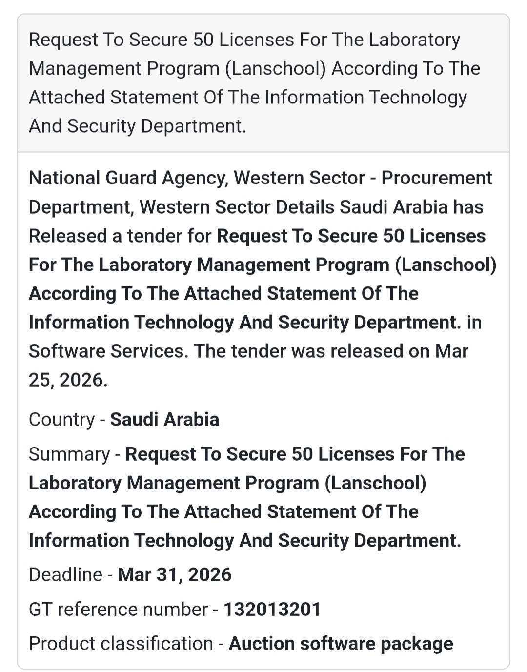 💻 Laboratory Software Licenses