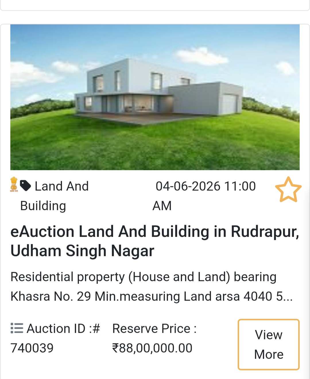 🏠 Land & Building in Rudrapur, Udham Singh Nagar