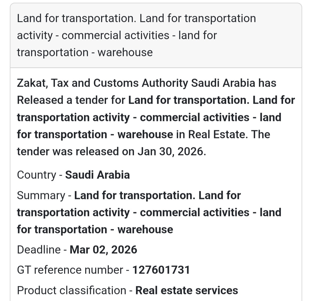 🚚 Land for Transportation & Warehouse Activities