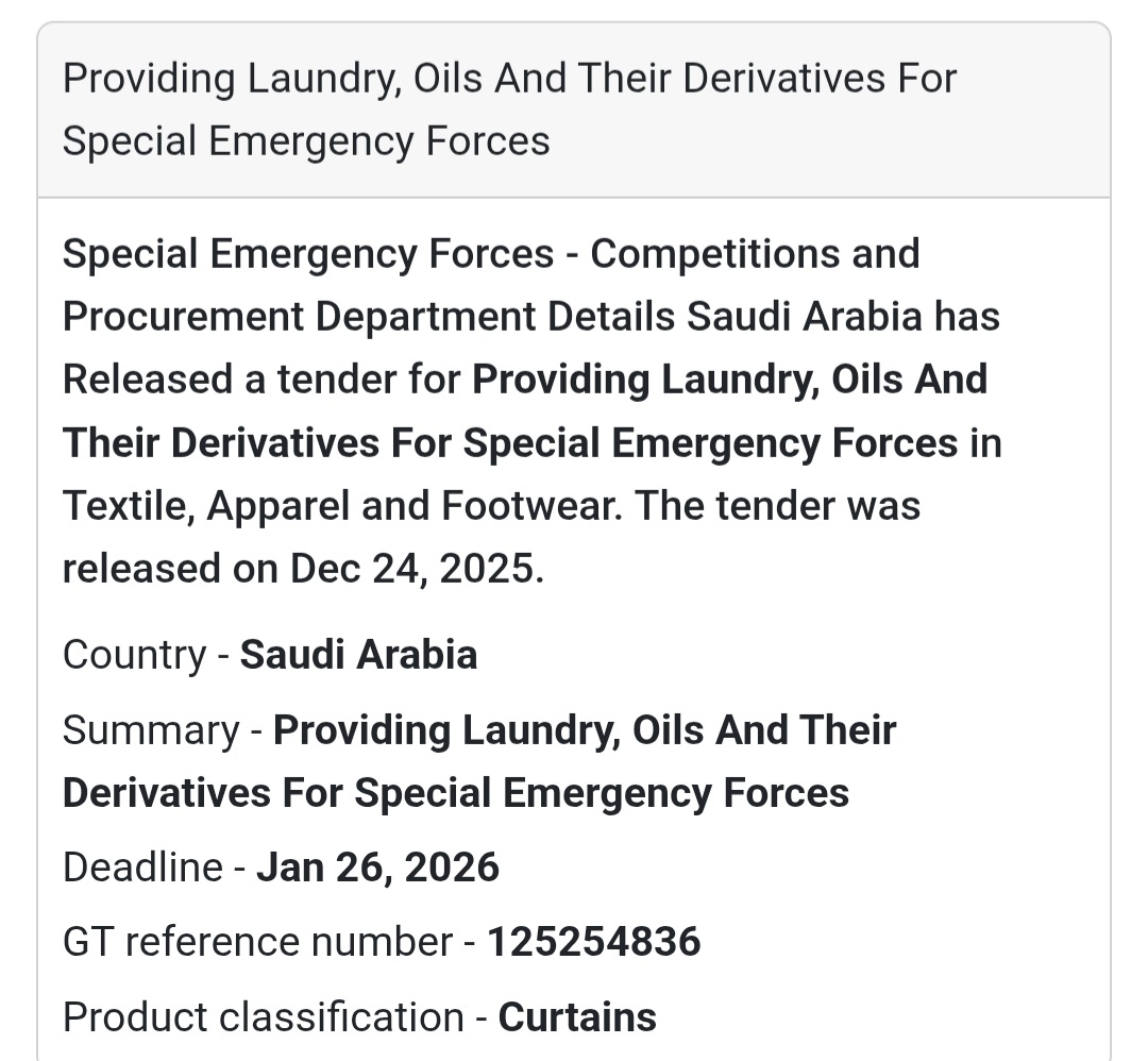 🧺 Laundry, Oils & Derivatives – Special Emergency Forces 🇸🇦