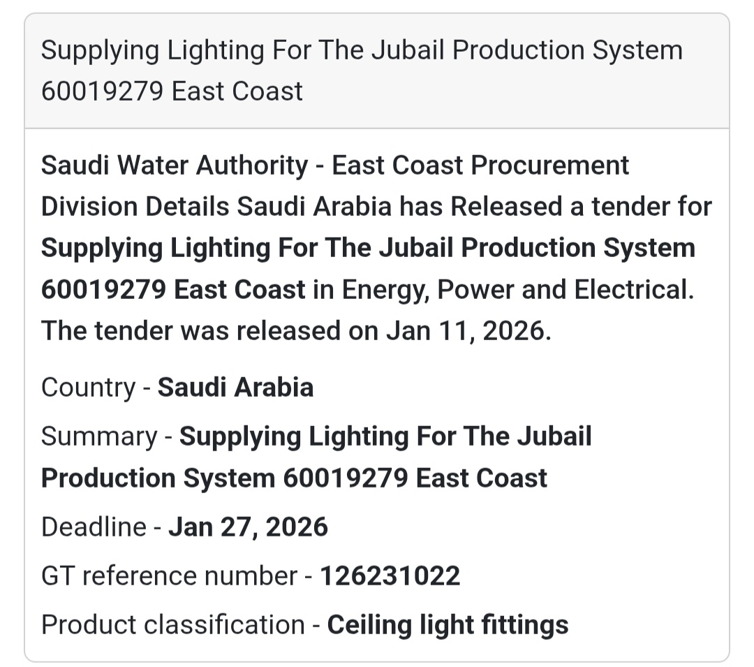 💡 LIGHTING SUPPLY – JUBAIL
