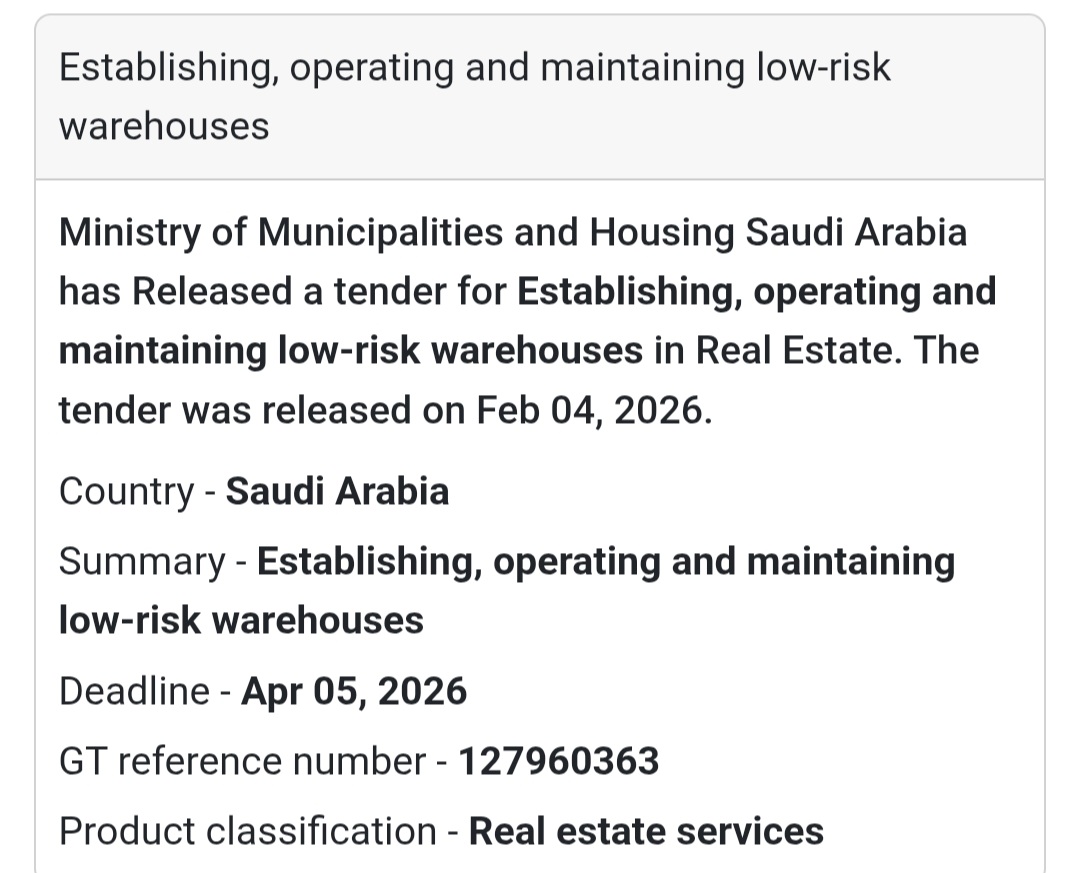 🏭 Low-Risk Warehouses Establishment