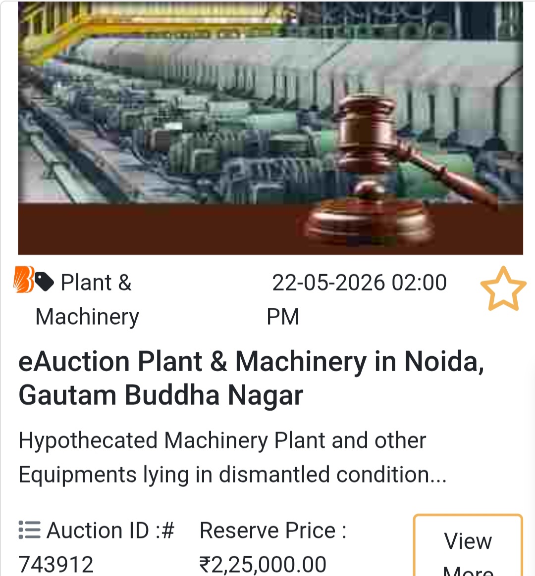 ⚙️ Machinery Auction in Noida