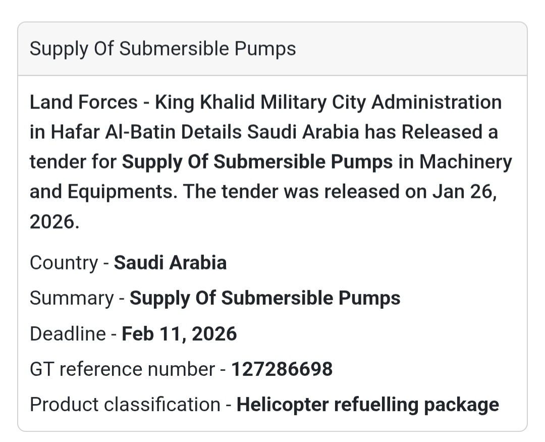 💧 Machinery & Equipment – Submersible Pumps