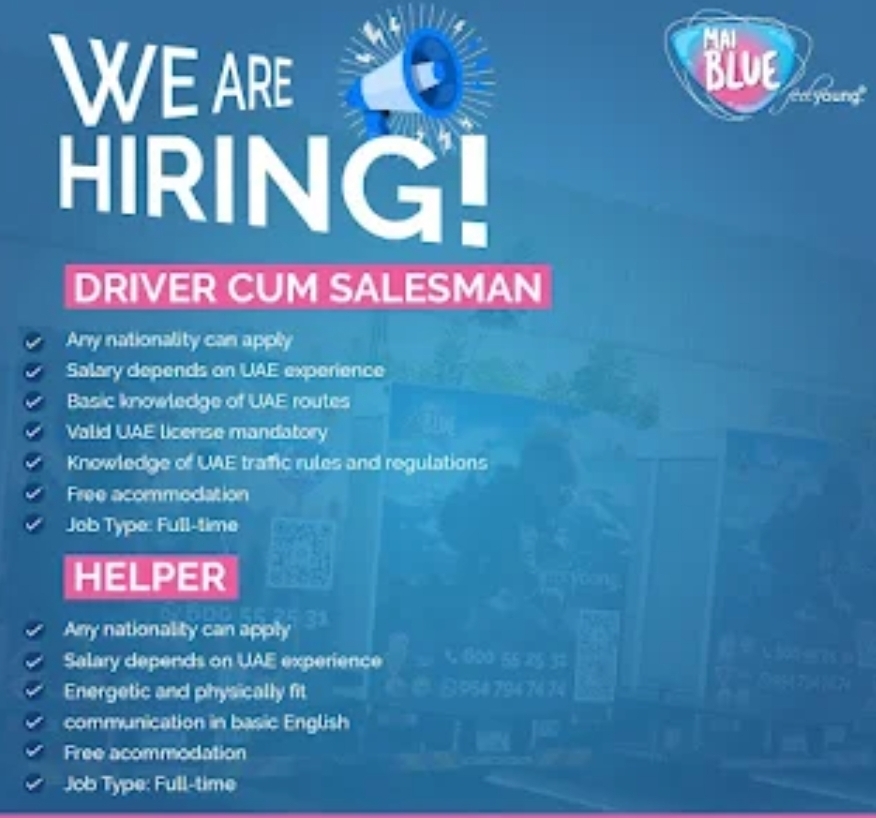 💧 MAI BLUE UAE IS HIRING! 🇦🇪