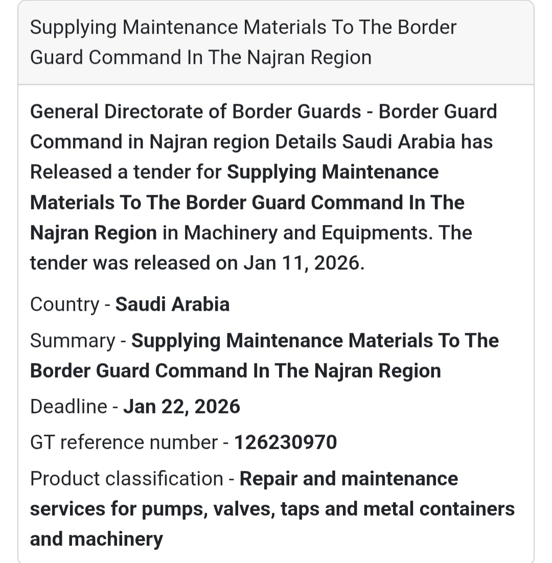 🛠️ MAINTENANCE MATERIALS – NAJRAN