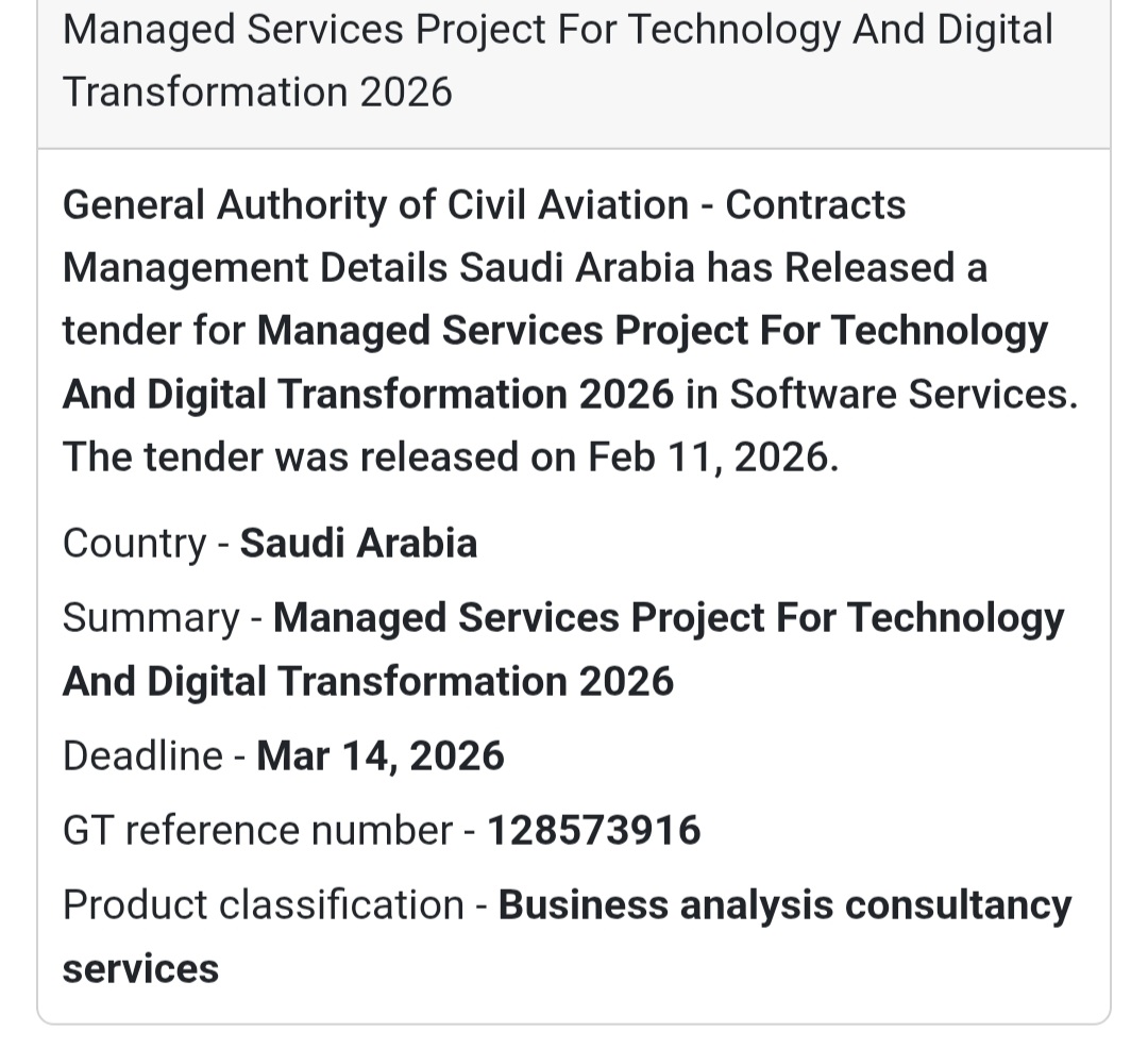 💻 Managed Services Project – Technology & Digital Transformation 2026