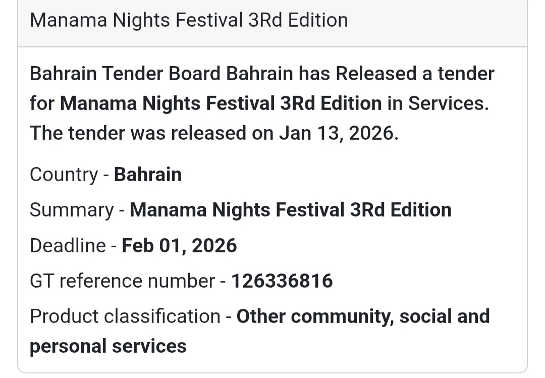 🌟 Manama Nights Festival – 3rd Edition