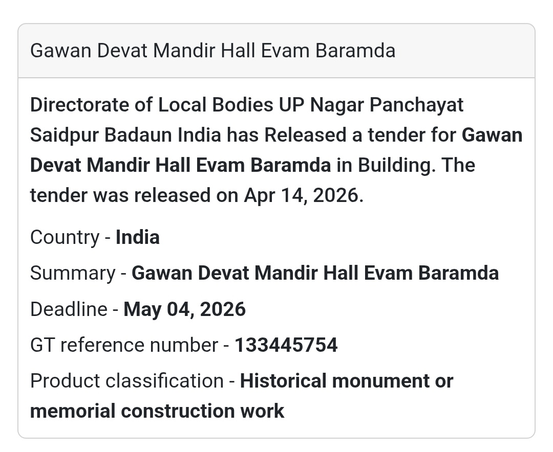 🏛️ Mandir Construction Work – Badaun