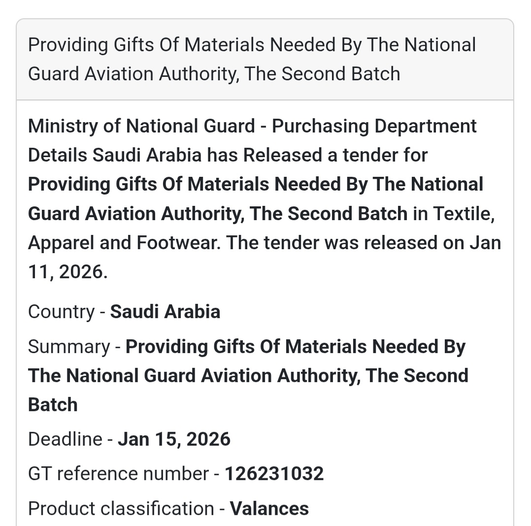 🎁 MATERIAL GIFTS SUPPLY – AVIATION AUTHORITY