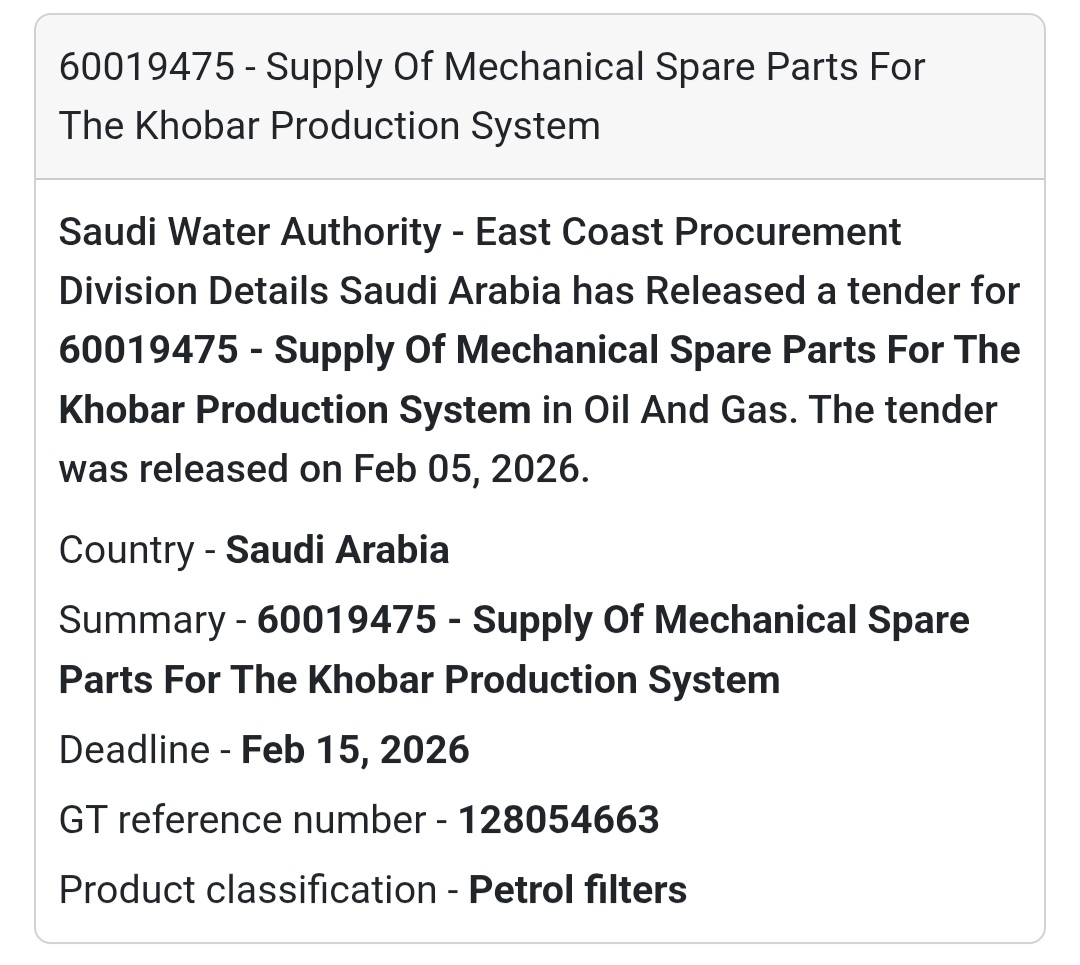 🛢 Mechanical Spare Parts – Khobar