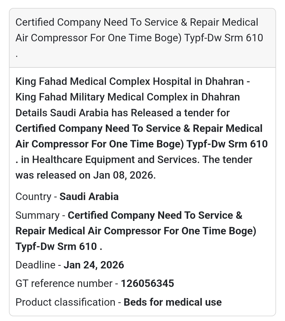 🛠️ Medical Air Compressor Service & Repair