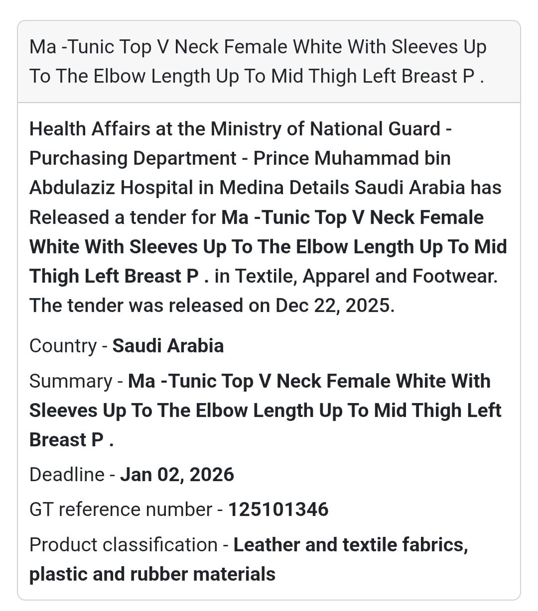 👕 Medical Apparel Supply – Saudi Arabia 🇸🇦