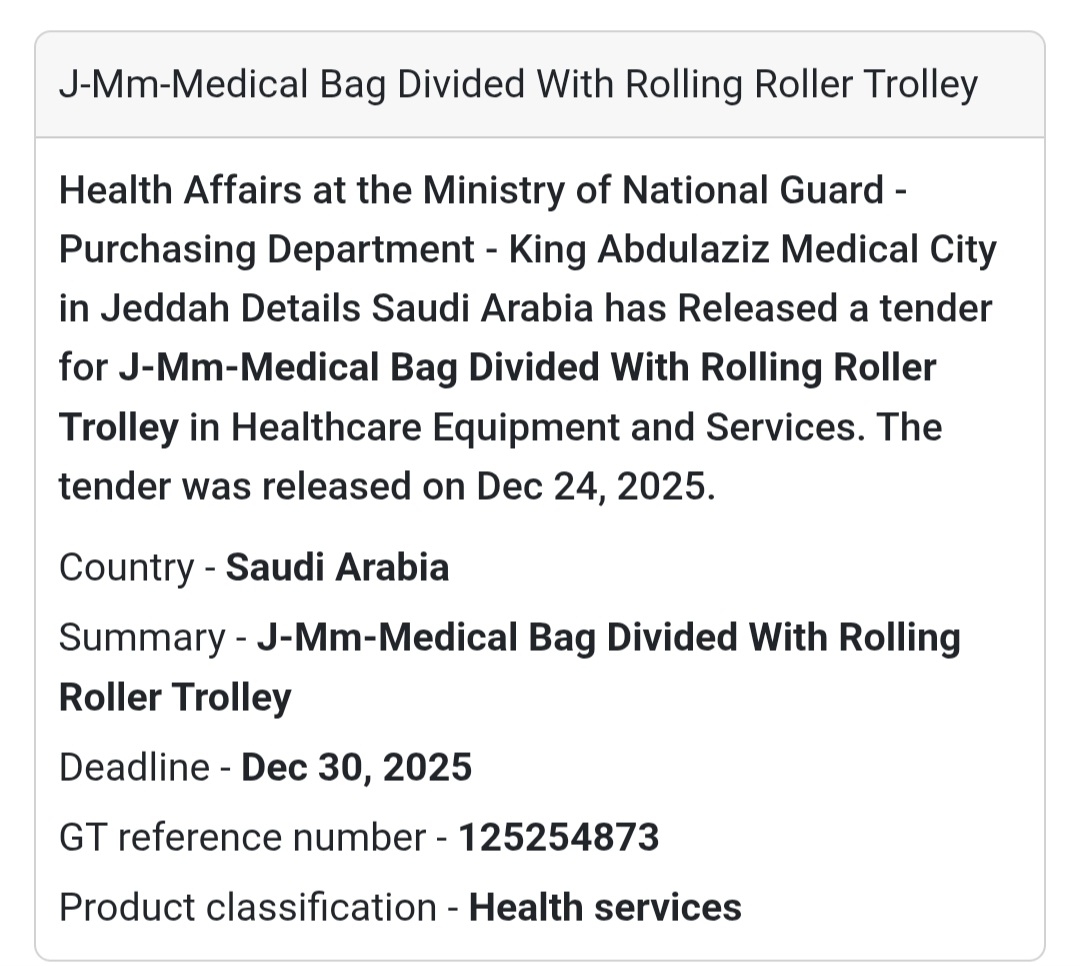 🎒 Medical Bag with Rolling Trolley – Jeddah 🇸🇦
