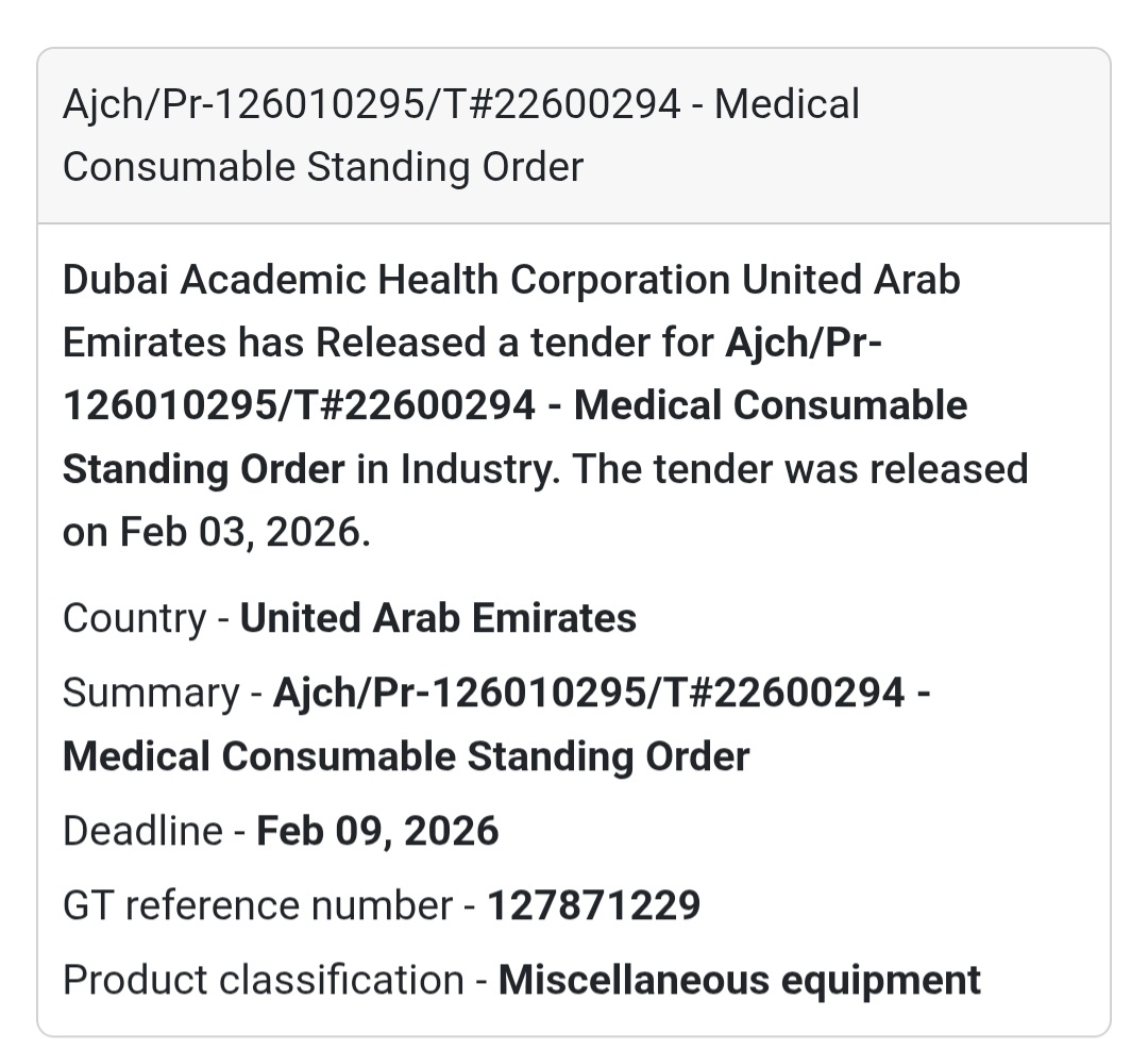 🩺 Medical Consumable – Standing Order Healthcare Supplies | UAE 🇦🇪