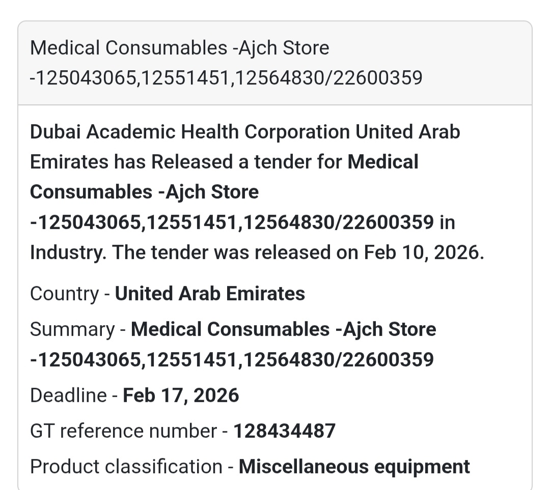 🏥 Medical Consumables – Ajch Store (Ref 22600359)