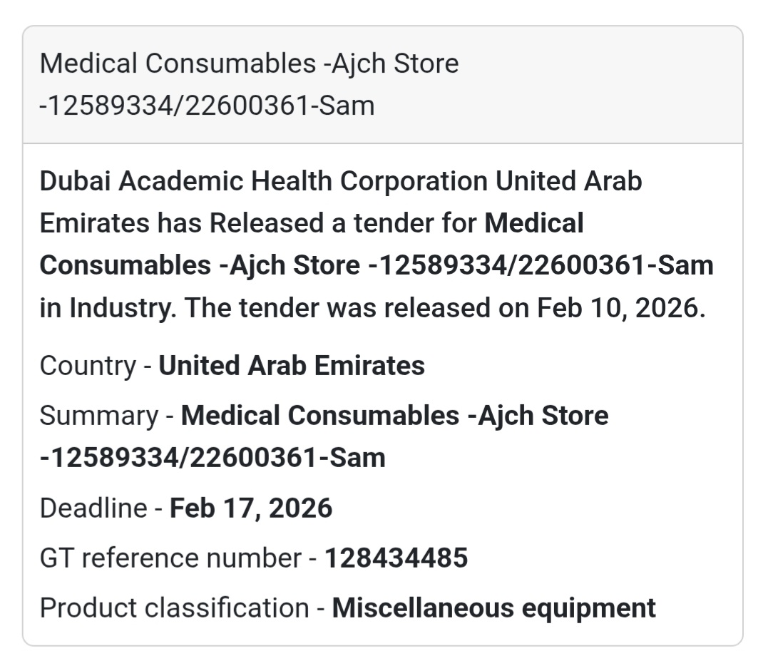 🏥 Medical Consumables – Ajch Store (Ref 22600361)