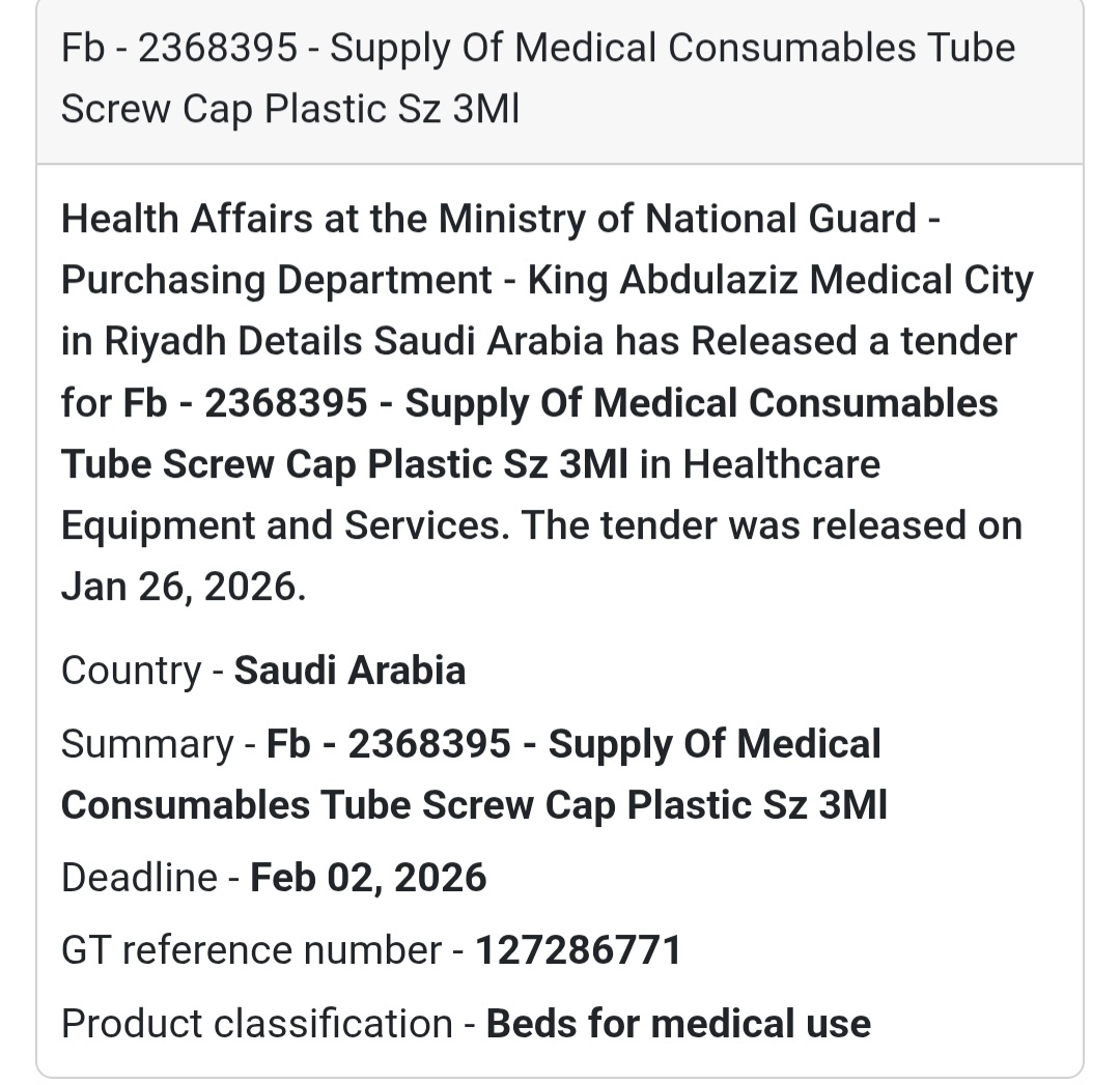 🏥 Medical Consumables Supply – Riyadh