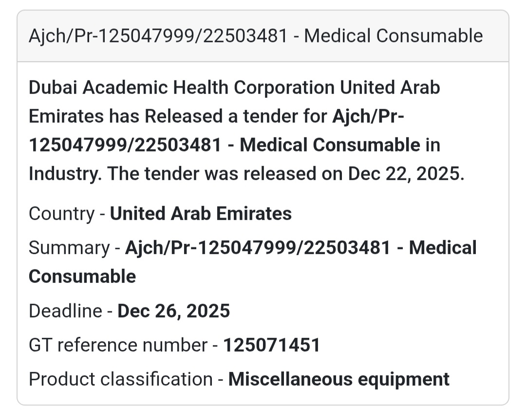Medical Consumables Supply