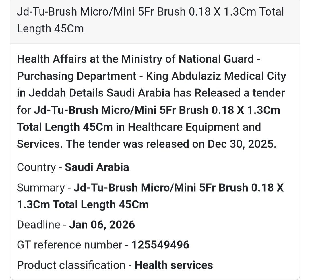 🧬 Medical Equipment Tender